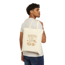 Load image into Gallery viewer, Cozy 'Breathe In, Cozy' Cotton Canvas Tote — Cute Coffee & Toast Eco Bag