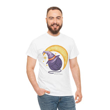 Load image into Gallery viewer, Witch Knots Moon T‑Shirt — Cute Yarn Ball and Witch Hat Illustration Tee