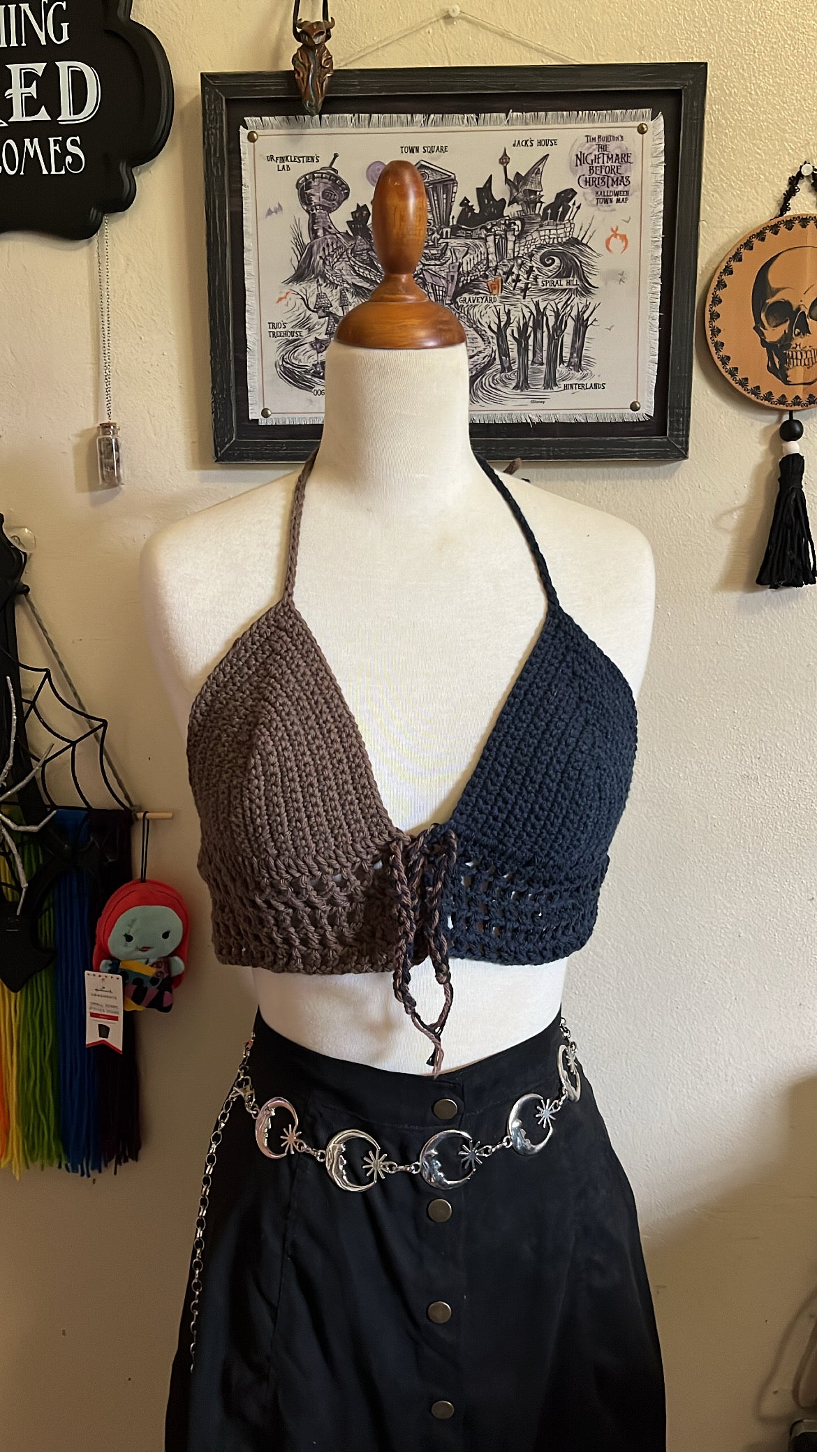 Two Tone “Bruja” Crochet Top / Bikini Top