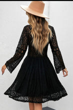 Load image into Gallery viewer, Black Lace V-Neck Mini Dress