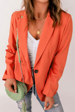 Load image into Gallery viewer, Women Orange Blazer Jacket, Double Breasted Blazer, Oversize Long Sleeve Blazer, Women's Solid Casual Office Open Front Blazer Jacket