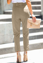 Load image into Gallery viewer, Casual Paperbag Waist Straight Leg Pants