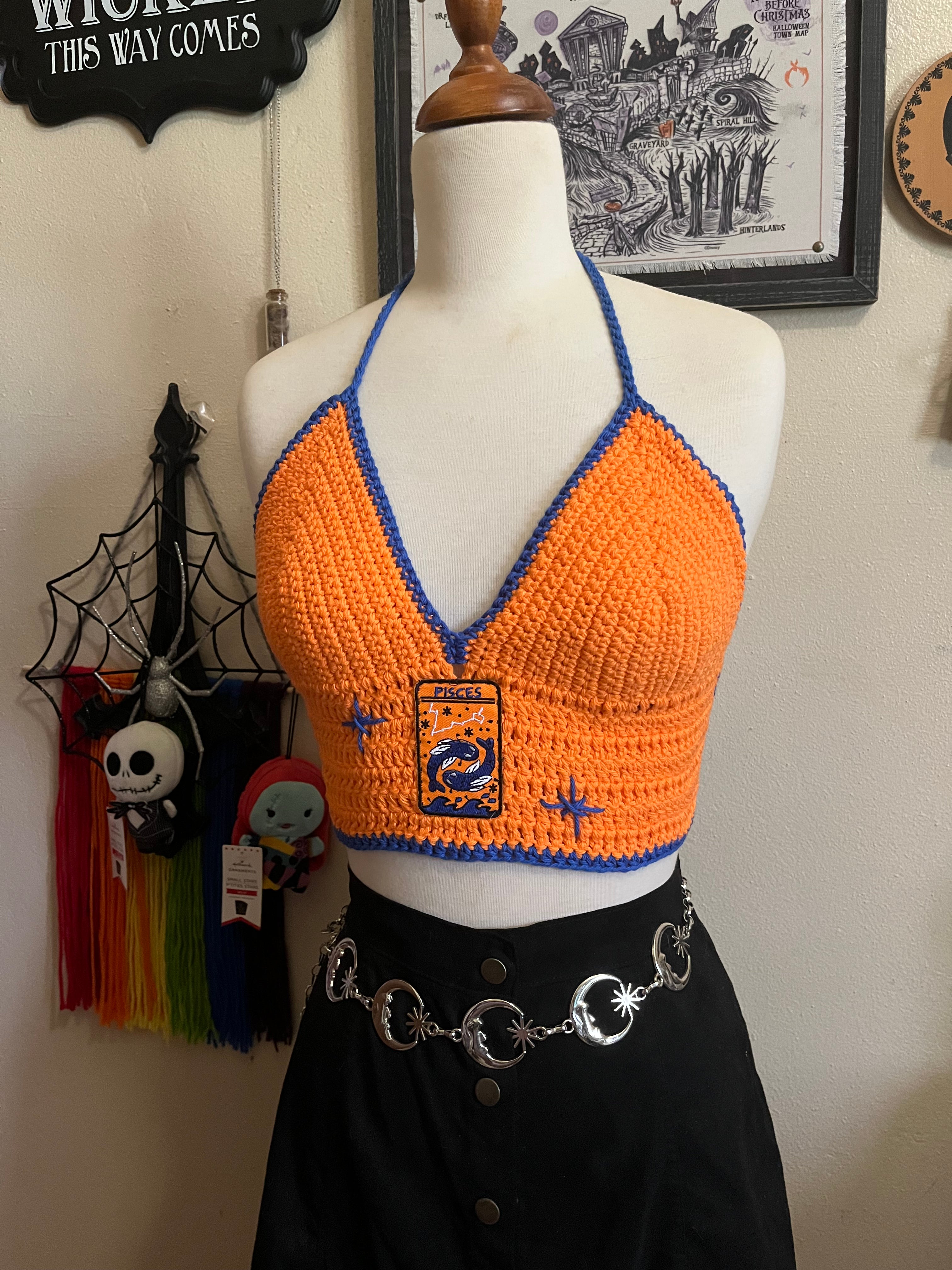 Zodiac Patch Top - Crochet Crop Top – Witch Knot